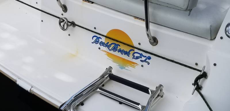 Excel 27 ft. cabin cruiser Lettering from Gabriel S, FL