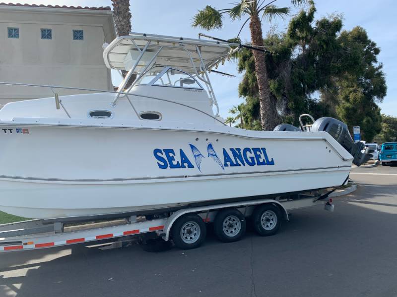 30’ ProKat & 65’ Hatteras Boat graphics marine grade are absolutely great quality  Lettering from Michael D, CA