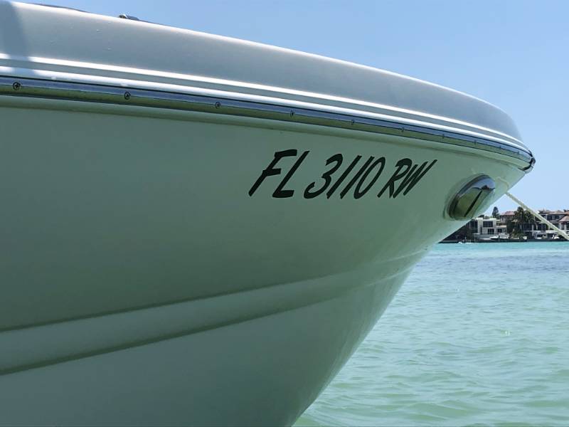 2019 Stingray 216 CC Boat reg numbers Lettering from William T, FL